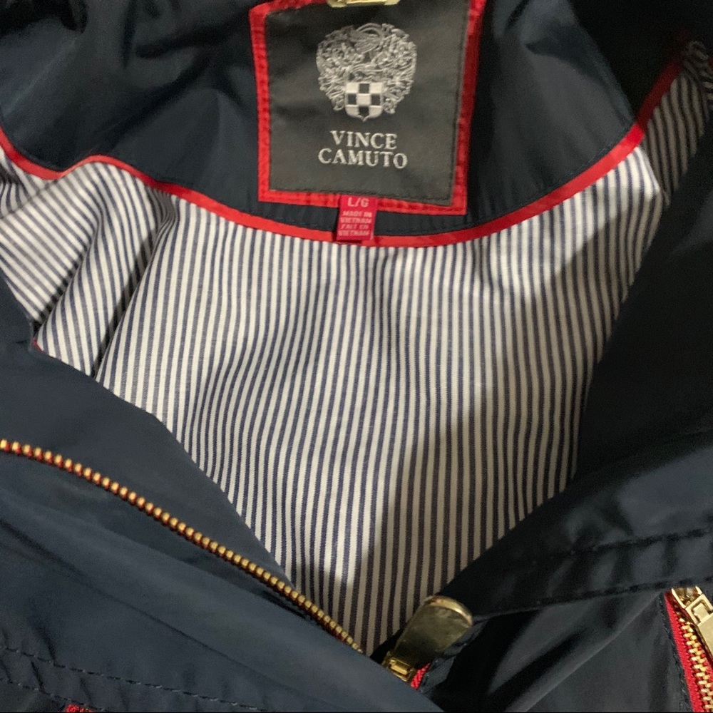 Vince Camuto Navy Utility Jacket with Red Trim - Picture 9 of 13